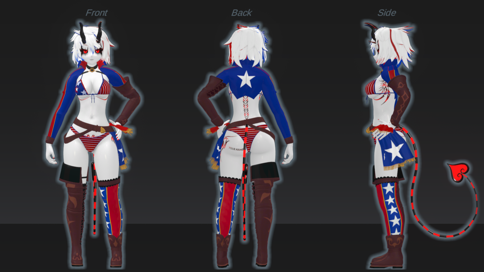 Fourth of July themed outfit ref sheet