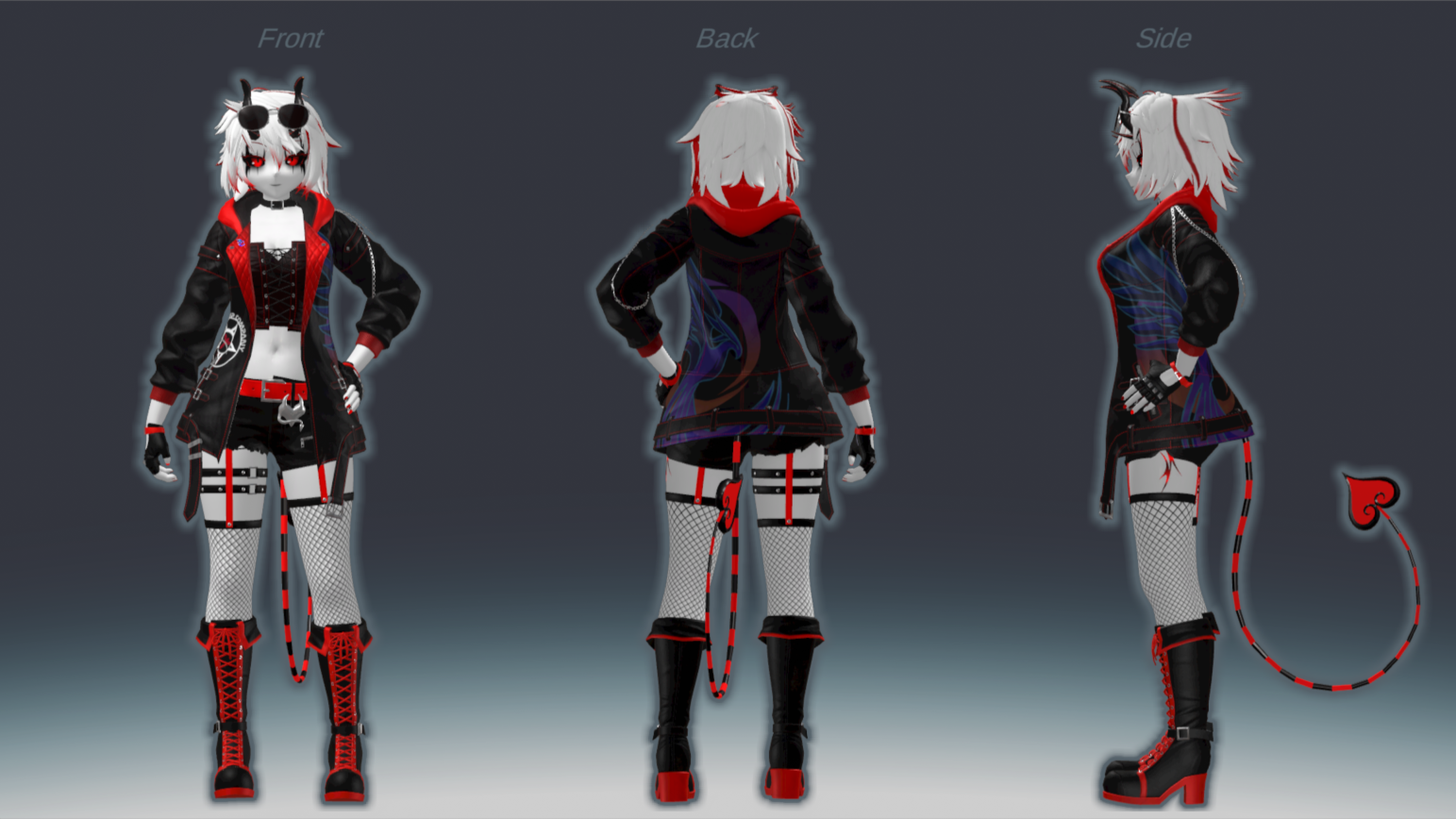 Neo punk outfit ref sheet