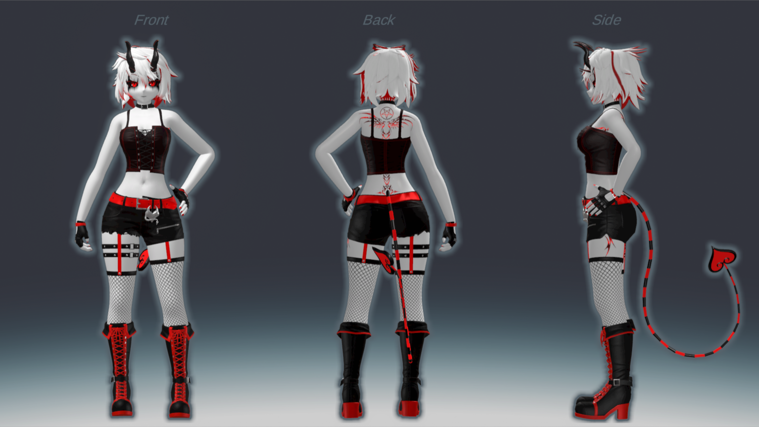 Neo punk outfit ref sheet version 2
