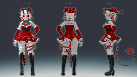 Christmas themed outfit ref sheet